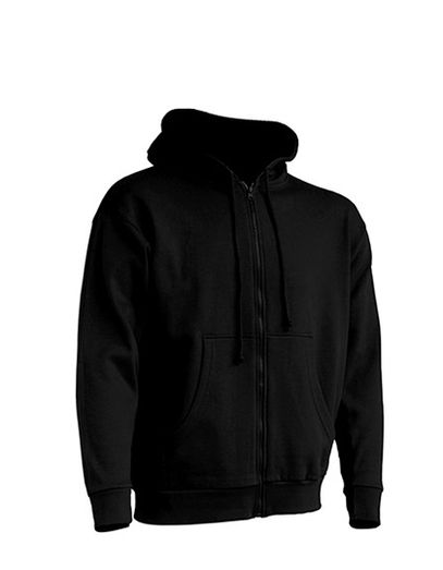 Zipped Hooded Sweater - Black