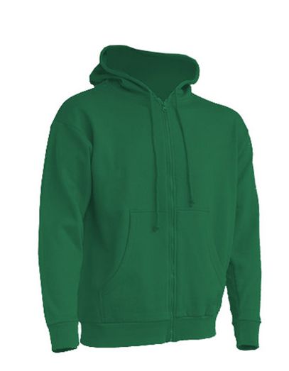 Zipped Hooded Sweater - Kelly Green