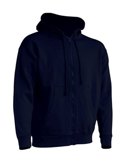 Zipped Hooded Sweater - Navy