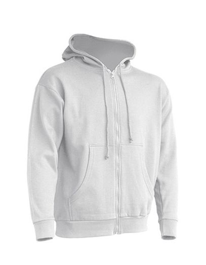 Zipped Hooded Sweater - White